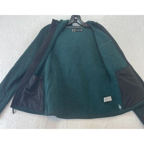 SmartWool Womens XS Hudson Trail Full Zip Fleece Sweater Jacket Hoody Green - Picture 5 of 16